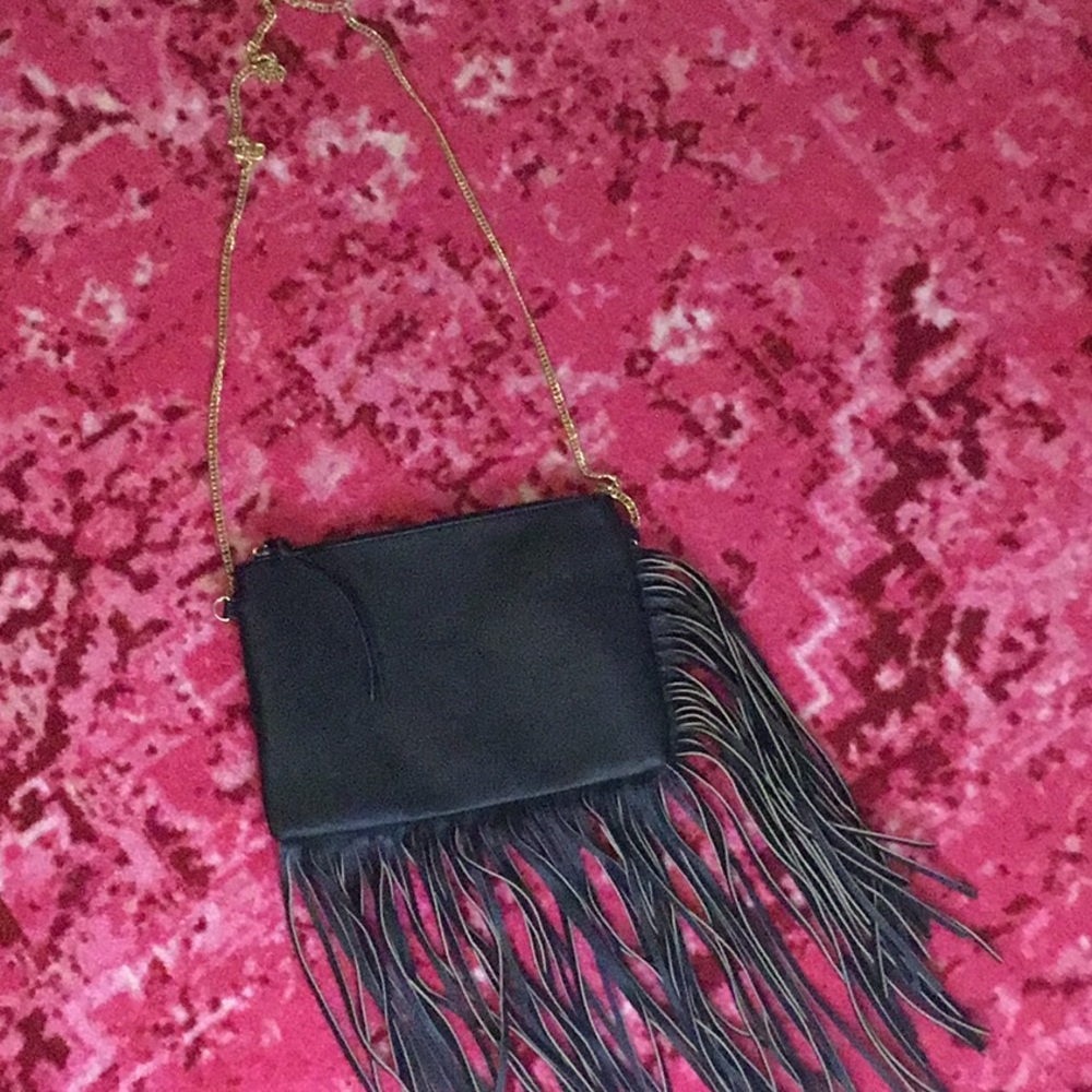 Black Fringe Crossbody Bag